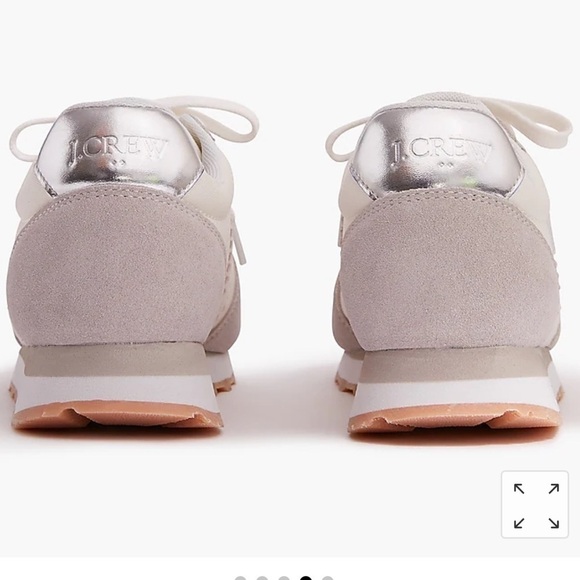 J. Crew Nylon striped city sneakers BJ256 Gray Drawstring White and Gray 8.5 - Picture 4 of 9